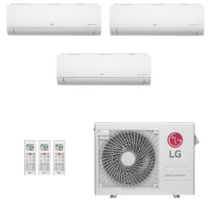 Ar-Condicionado Multi Split Inverter LG 24.000 (1x Evap HW 9.000 + 2x Evap HW 12.000) Quente/Frio 220V